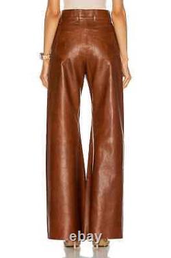 Women's genuine Lambskin leather wide Pant outfit beautiful Leather pant WP-019