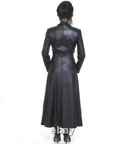 Women's genuine lambskin leather shirt dress outfit leather vintage Dress WD-39