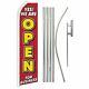 Yes! We Are Open For Business Super Flag & Pole Kit