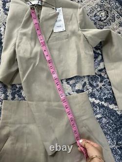 Zara Linen Cropped Blazer & Skirt Co Ord Matching Set Outfit Size M BNWT $169