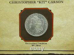 1884-o Morgan Dollar Non Circulé 90% Argent 1 $ Chrstopher Kit Carson