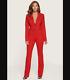 Bebe Suit Jacket Outfit Lot Of 2 Blazer Ponte Pants Trapunto Stitching Red Nwt S
