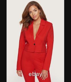 Bebe Suit Jacket Outfit Lot Of 2 Blazer Ponte Pants Trapunto Stitching Red Nwt S