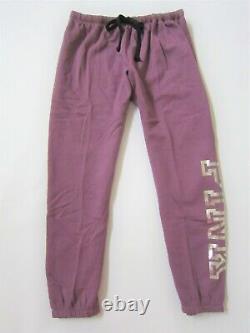 Bling Victoria Secret Pink Mauve Ice Logo Sueat Zip Hoodie Classic Pant Set L XL