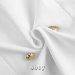 Bodycon En Tricot Bodycon Blanc Mini Robe Avec Boutons D'or Elegant Outfit