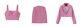 Chic Bonbon Rose Tweed Soutien-gorge Bustier Top Jupe Veste Blazer 3 Pc Costume Ensemble Tenue