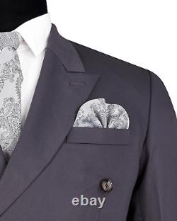 Costume formel élégant à double boutonnage en lycra pour hommes pour les occasions spéciales