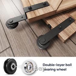 Easelife 6ft Bypass Double Sliding Barn Door Hardware Kit, Single Track, Heavy Dut