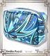 Emilio Pucci Porta Blue Geometric Print Lined Leather Dopp Kit Toiletry Bag Nwt<br/>emilio Pucci Porta Blue Geometric Print Doublure En Cuir Dopp Kit Trousse De Toilette Nwt