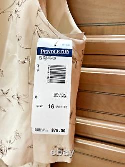 Ensemble costume vintage Nwt Pendleton en soie et lin, top court et pantalon capri, taille 16p, prix de détail suggéré de 176 $.