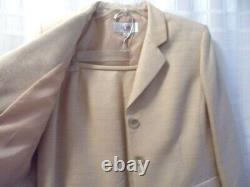 Ensemble tailleur jupe 2 pièces pour femme petite Le Suit NWT $200 taille 12 en mélange de rayonne beige