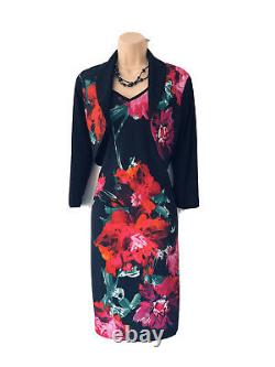 Frank Lyman Multi Colour Floral 2 Pièces Outfit Bolero & Dress Taille De La Combinaison Uk 12