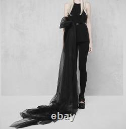 Gothique Mariage Gown Détachable Tulle Noir Jupe De Train Vampire Queen Outfit
