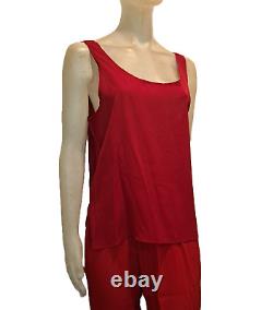 Harari Silk Red Tunic Veste, Pantalons Et Top Outfit Mandarin Collar Sz M