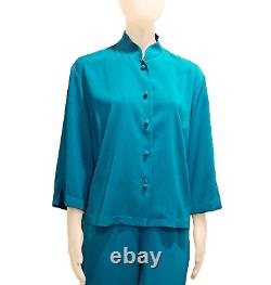 Harari Tunique Turquoise Veste Et Pantalons Pour Col Mandarin Sz L