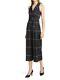 Karen Millen Bnwt Uk 16 Navy Check Belted Collar Jumpsuit All In One Outfit