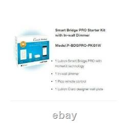 Lutron P-bdgpro-pkg1w White Caseta Wireless Dimmer Kit With Smart Bridge New N Box