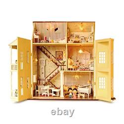 Magqoo 3d Wooden Diy Dollhouse Miniature Kit Diy House Kit With Furniture 3d Box