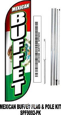 Mexicain Buffet Feather Flag Business Drapeau & Pole Kit