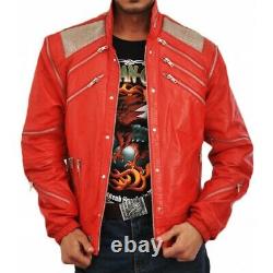 Michael Jackson Beat It Song Veste En Cuir Vintage Party Outfit Red Leather Jac