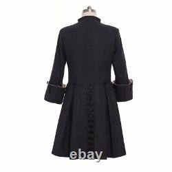 New Men's Regency Costume Taille Manteau Colonial 18ème Siècle Uniforme Noir