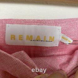New Remain Birger Christensen Women Sz S 36 100% Lin Pink Kit Bermuda Shorts