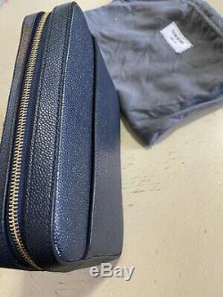 Nouveau 990 $ Thom Browne Men Stripe Détails Leather Sac De Toilette Kit Italie