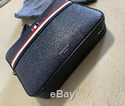 Nouveau 990 $ Thom Browne Men Stripe Détails Leather Sac De Toilette Kit Italie