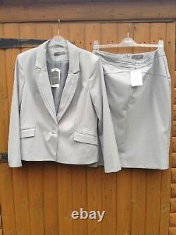 Nouveau Veste De Jupe Toilered Oasis Smart Outfit Highwaist Grey Pale Blue 14