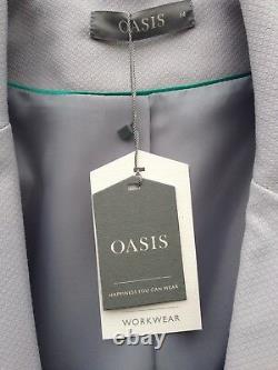 Nouveau Veste De Jupe Toilered Oasis Smart Outfit Highwaist Grey Pale Blue 14