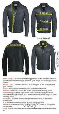 Nouveau Veste En Cuir Véritable D'agneau En Cuir Pour Hommes Black Biker Motorcycle Trendy Outfit