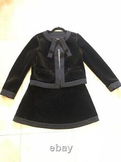 Nwot Designer Boutique Moschino Femmes Black Velvet Blazer Outfit + Jupe 970 $