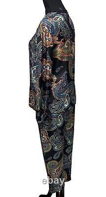 Nwot J Crew Femmes Sz 8 Silk Twill Top Bold Paisley Eyelet Trim Holiday Outfit