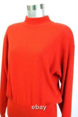 Nwt $800 Vintage Gloria Sachs Red Scottish Cashmere 2pc Sweater Top Set Outfit L