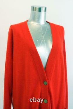 Nwt $800 Vintage Gloria Sachs Red Scottish Cashmere 2pc Sweater Top Set Outfit L