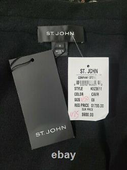 Nwt St John Taille 6 8 Black Dress Blazer Jacket Two Piece Outfit