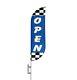 Open For Business Swooper Flag & Pole Kit Ground Spike, 15' Open Feather Tall