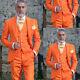 Orange Hommes Combinaisons 3 Pièces Groom Mariage Tuxedo Party Porter Blazer Business Outfit