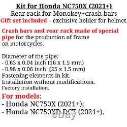 Pour Honda Nc750x Barres De Choc Nc750x Porte Arrière Kit Nc750xd Garde Moteur 21-23, Cadeau