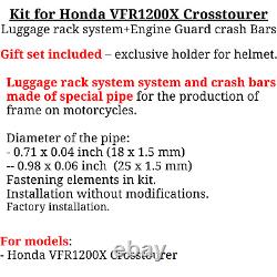 Pour Honda Vfr1200x Crosstourer Garde Moteur Système De Valise De Rack Kit Barres De Crash