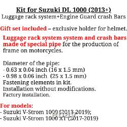 Pour Suzuki DL1000 V Strom Crash bars Vstrom 1000 Système de porte-bagages Kit, Bonus