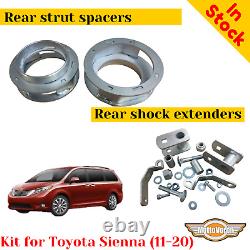 Pour Toyota Sienna, rehausseurs d'amortisseurs arrière, rallonges de chocs, kit de rehausse de suspension (11-20)