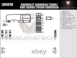 S'adapte À Chevy Suburban Tahoe 1995-1999 Large Deluxe Wood Dash Trim Kit