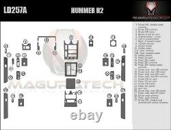S'adapte Hummer H2 2003-2007 Large Premium Wood Dash Trim Kit