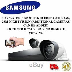 Samsung All In One Kit Hybrid 8 Canaux Hd 2 Caméra Home Business Sécurité Cctv