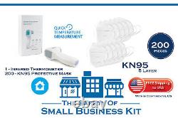 Sécurité Business Kit Combo Thermomètre Infrarouge Et Kn95 5 Couches Masque 200 Pièces