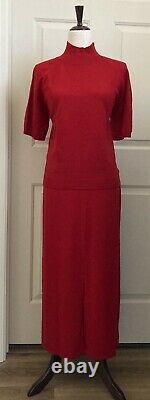 T.n.-o. Fabuleux St John Sport Russian Red 100% Cashmere Jupe Outfit Taille L