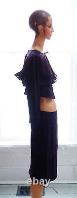 Tenue de blouse et jupe violette pour femme de Giorgio Armani en crêpe de soie 100% magnifique