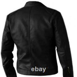 Veste En Cuir Véritable D'agneau Pour Homme Black Biker Motorcycle Classic Jacket Outfit