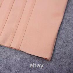 Xs S M L Bandage Bodycon Peach Mini Robe Avec Plumes Elegant Outfit